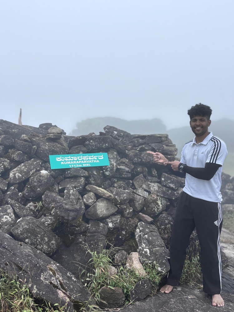 At the summit cairn